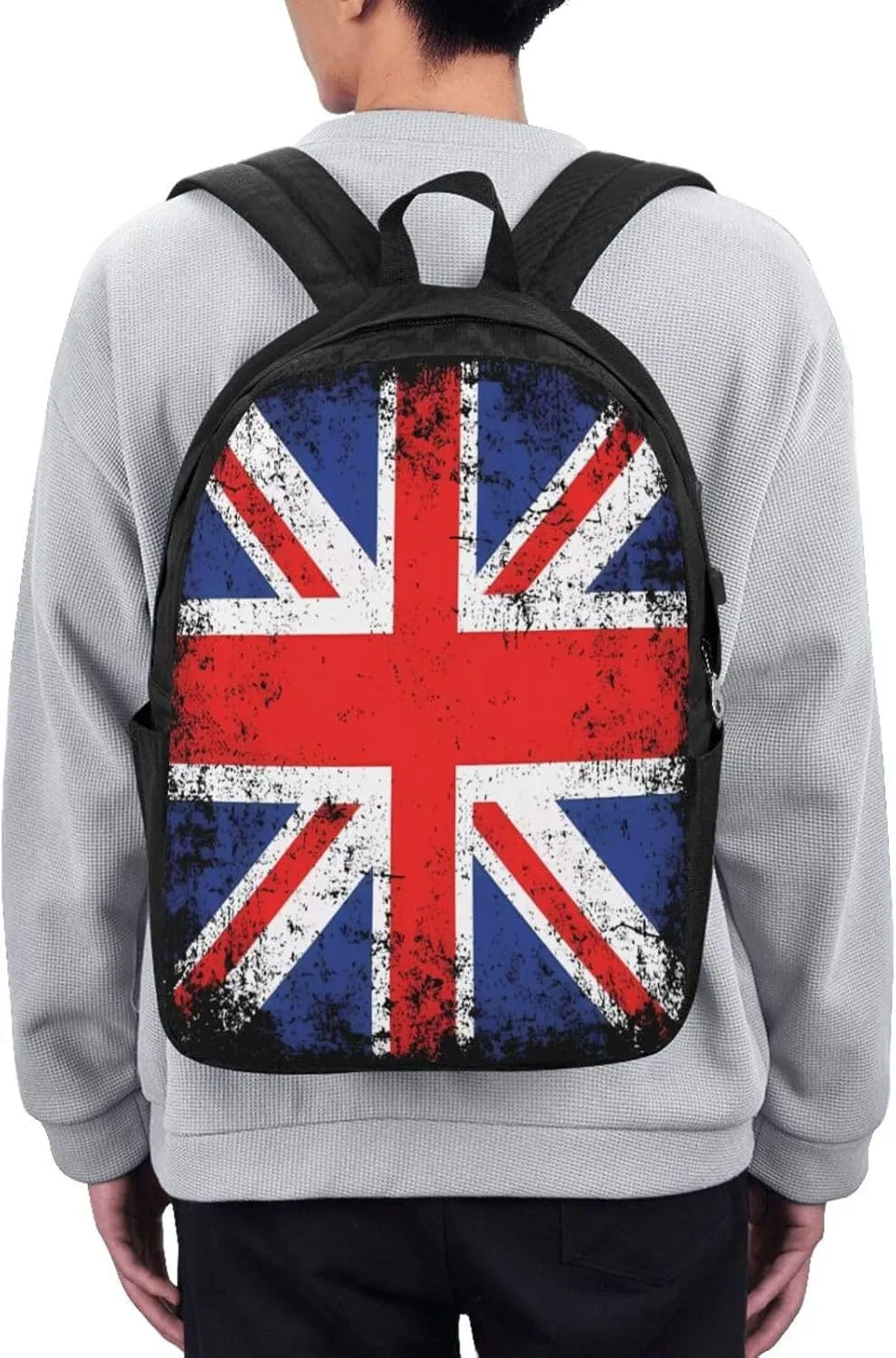 Vintage British England UK English Flag Laptop Backpacks Travel Backpack Casual Business Daypack Sport Rucksack Computer Bag Fits up to 17 Inch Notebook with USB Port
