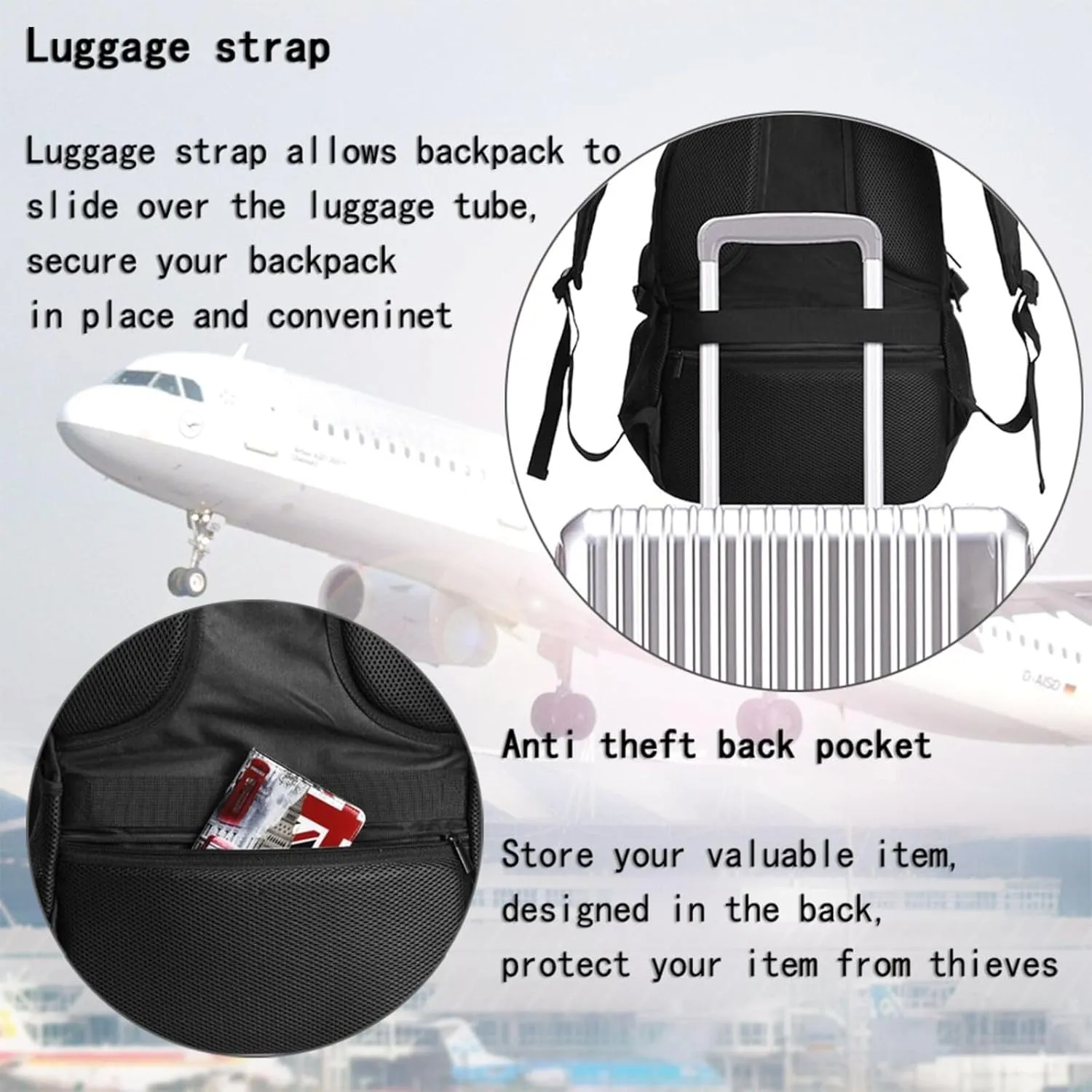 Vintage Colombia Colombian Pride Flag Travel Backpacks Casual Backpack Large Capacity Laptop Rucksack Luggage Daypacks with USB Charging Port Multi-Pockets Bags for Hiking