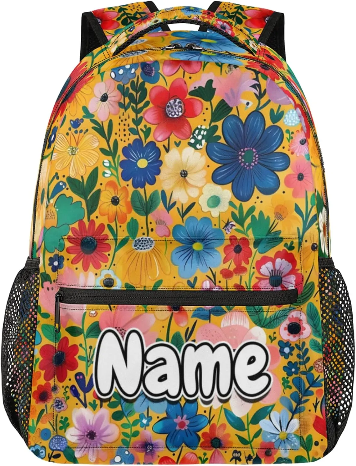 Vintage Flower Large Backpack Fashion Travel Backpacks for Business Women Men Casual Laptop Bag Waterproof Lightweight Shoulder Bags 16in