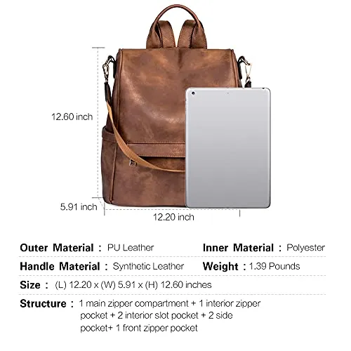 Vintage Leather Women's Backpack Purse