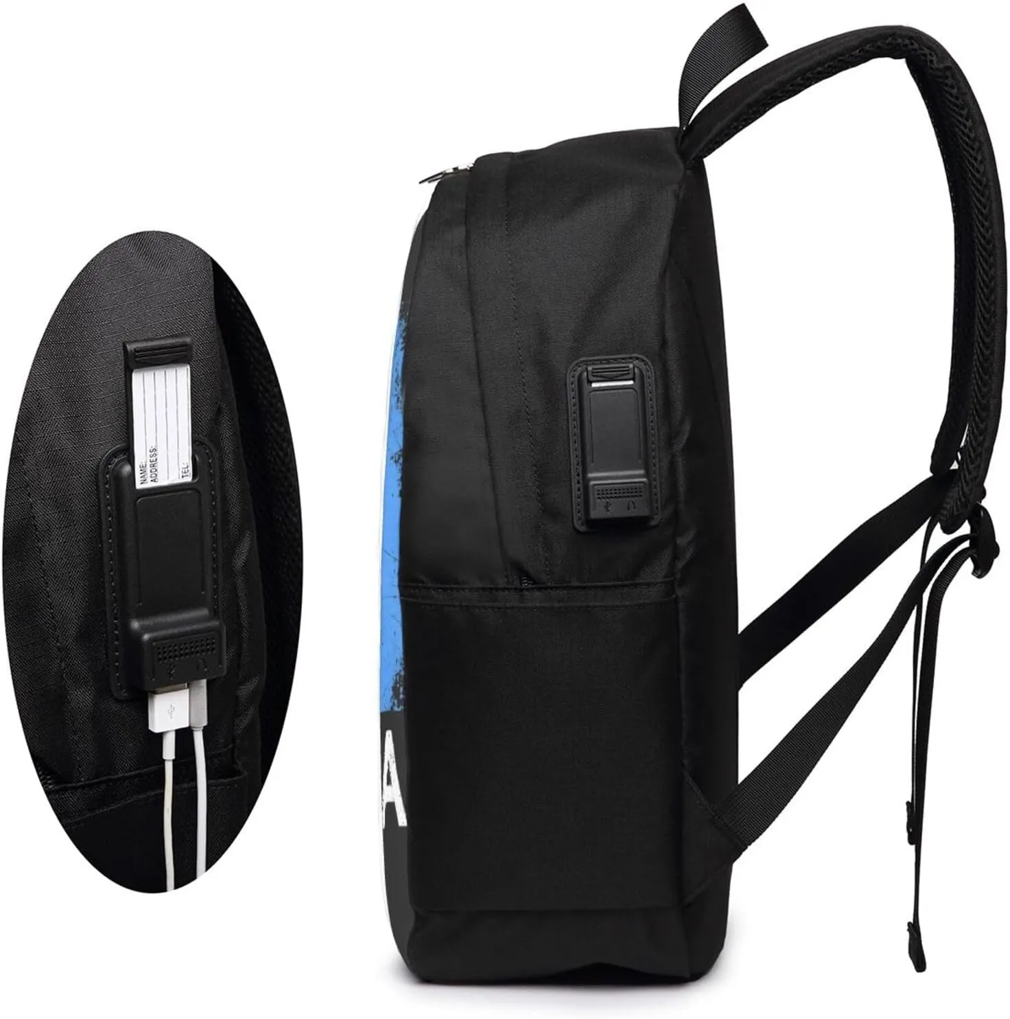 Vintage Saint Lucian Lucia Flag Laptop Backpacks Travel Backpack Casual Business Daypack Sport Rucksack Computer Bag Fits up to 17 Inch Notebook with USB Port