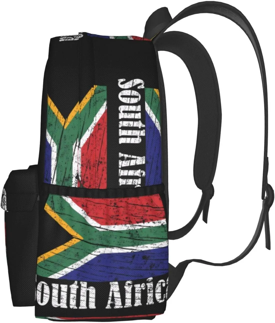 Vintage South Africa African Flag Casual Backpack Large Capacity Travel Backpacks Laptop Daypack Commuter Rucksack Adjustable Strap Sports Bags for Hiking Biking