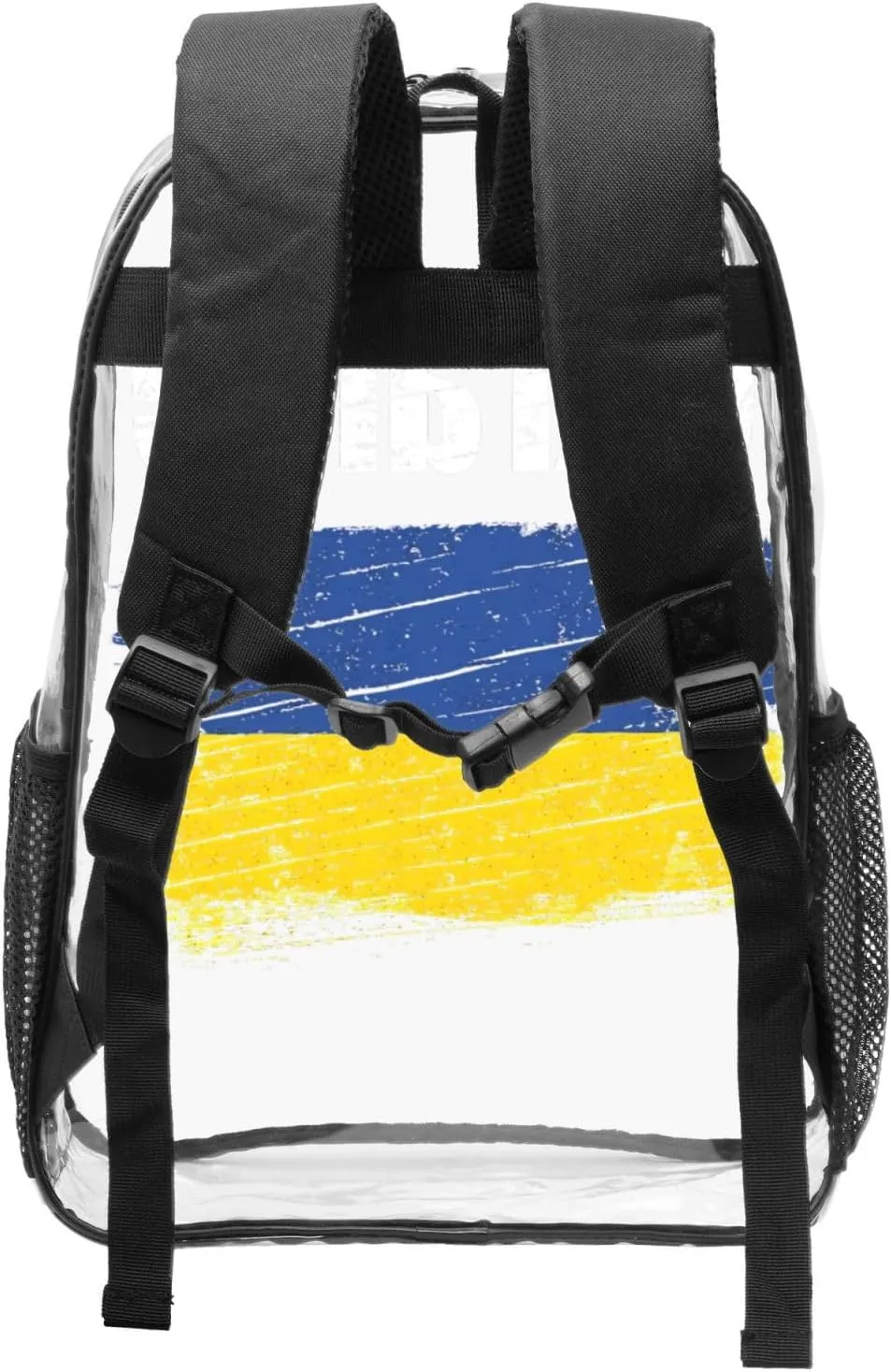 Vintage Ukraine Ukrainian Flag 16 Inch Clear PVC Backpacks Transparent Backpack Multipurpose Double Shoulder Bag for Men Women Gifts