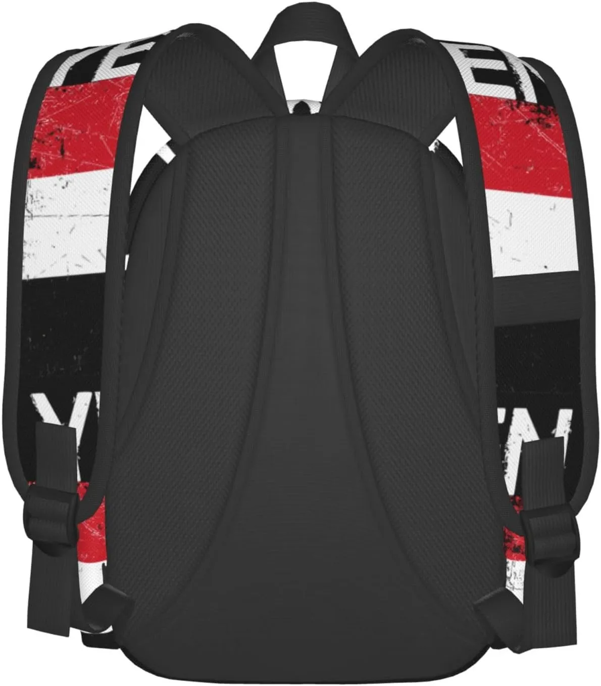 Vintage Yemen Yemeni Yemenian Flag Casual Backpack Large Capacity Travel Backpacks Laptop Daypack Commuter Rucksack Adjustable Strap Sports Bags for Hiking Biking