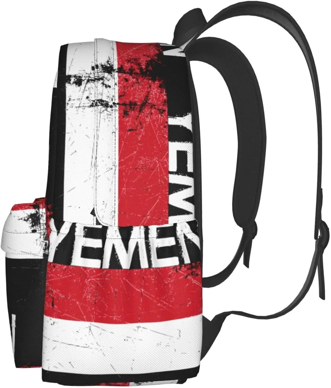 Vintage Yemen Yemeni Yemenian Flag Casual Backpack Large Capacity Travel Backpacks Laptop Daypack Commuter Rucksack Adjustable Strap Sports Bags for Hiking Biking