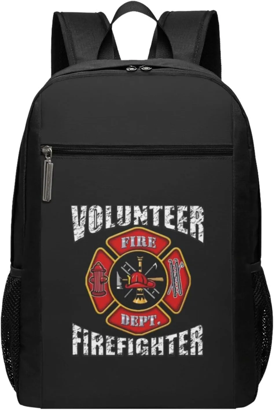Volunteer Firefighters Travel Laptop Backpack, Business Anti Theft Slim Sturdy Laptops Backpacks, College Computer Bag Gift for Men & Women Fits 17 Inch Notebook,Black