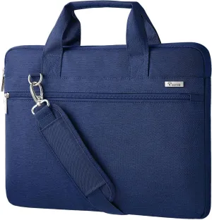 Voova Laptop Bag 13-14 Inch, 360° Protective Laptop Case Sleeve with Shoulder Strap Compatible with Macbook Air 13, MacBook Pro 13/14, Waterproof Computer Bag Slim Briefcase for Men Women, Blue