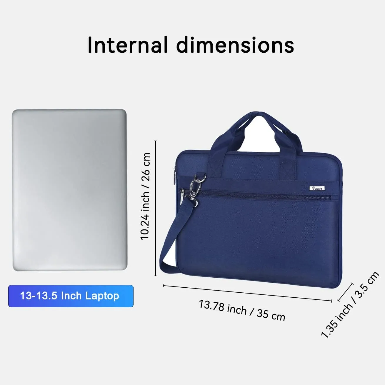 Voova Laptop Bag 13-14 Inch, 360° Protective Laptop Case Sleeve with Shoulder Strap Compatible with Macbook Air 13, MacBook Pro 13/14, Waterproof Computer Bag Slim Briefcase for Men Women, Blue