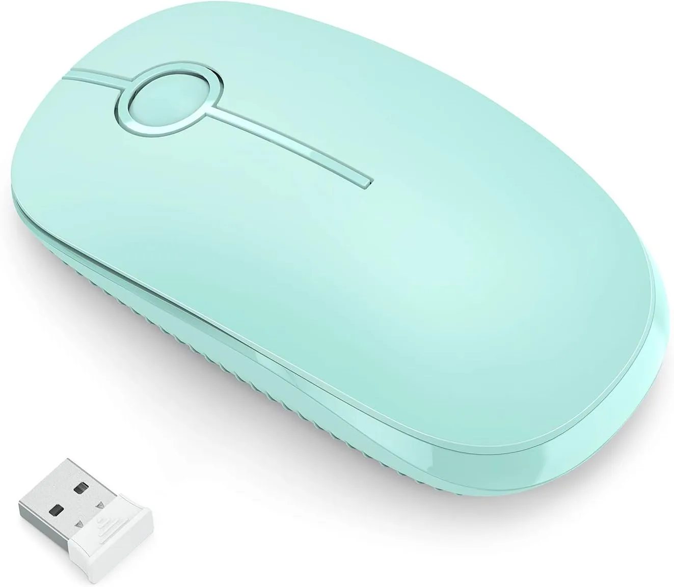 VssoPlor Wireless Mouse, 2.4G Slim Portable Computer Mice with Nano Receiver for Notebook, PC, Laptop, Computer (Mint Green)