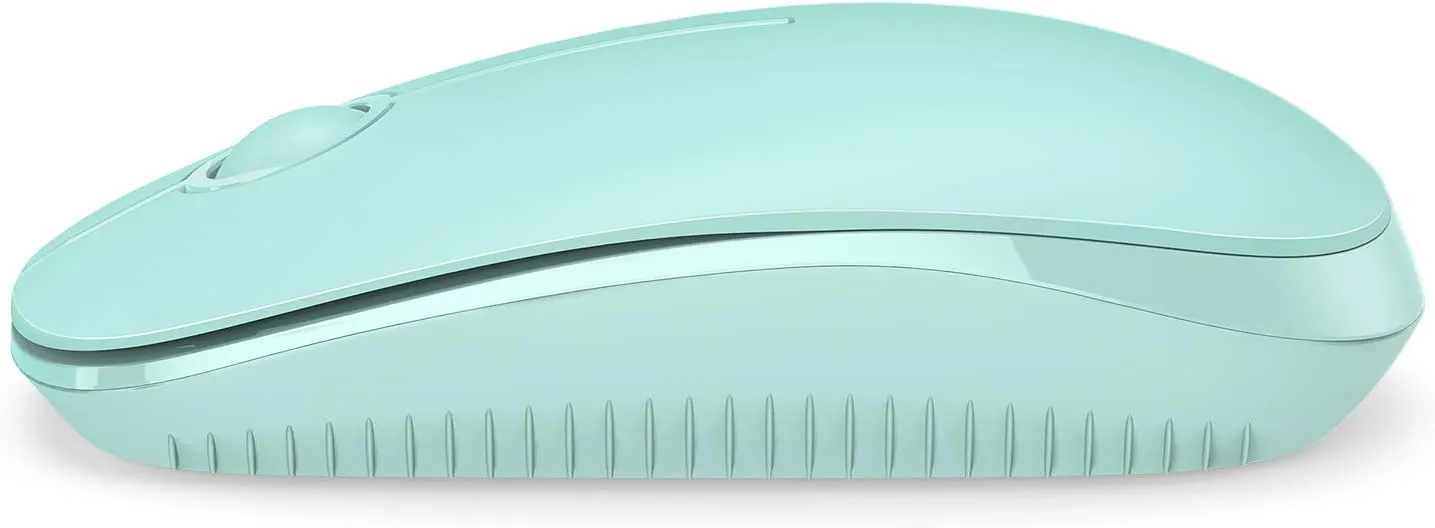 VssoPlor Wireless Mouse, 2.4G Slim Portable Computer Mice with Nano Receiver for Notebook, PC, Laptop, Computer (Mint Green)