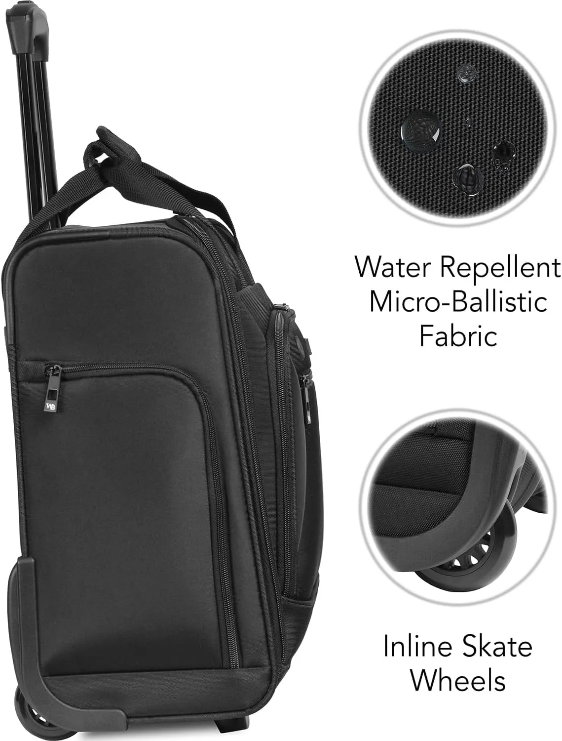 WallyBags Solutions 16” Underseat Bag with Padded Laptop and Electronics Pockets