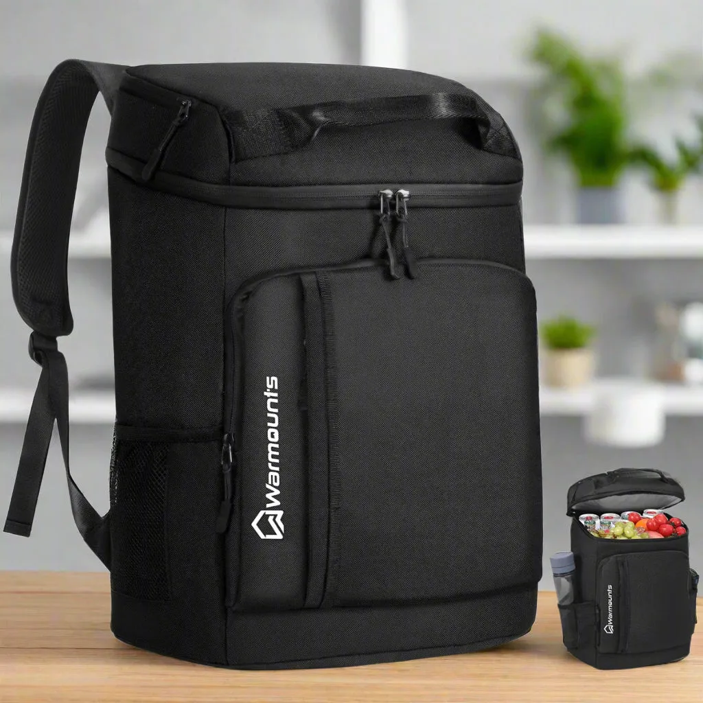 WARMOUNTS Backpack Cooler Insulated 36 Cans W/ Insulating Cover, Upgraded Leakproof Soft Cooler Backpack 2 Compartment for Camping Hiking Picnic Beach
