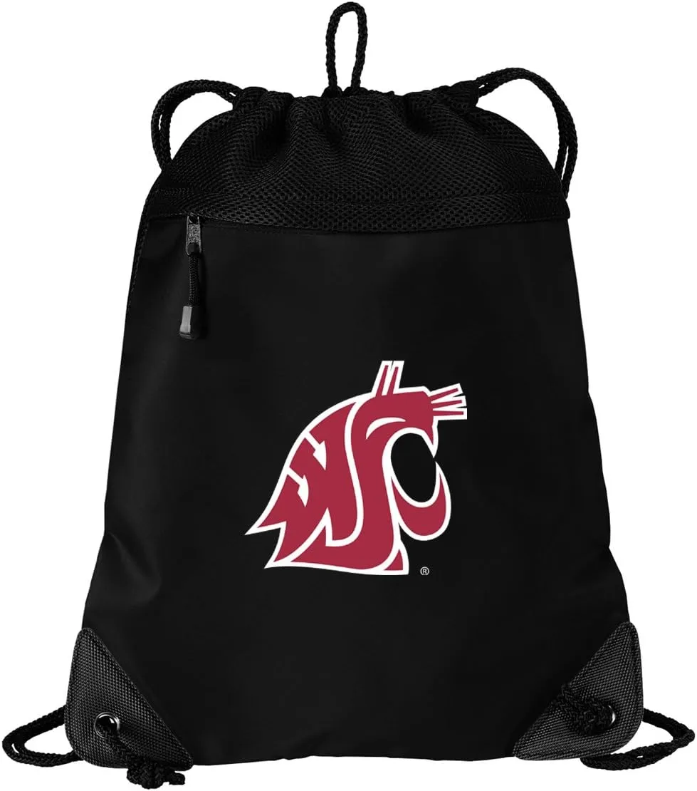 Washington State Drawstring Bag WSU Cougars Cinch Pack Backpack MESH & MICROFIBER