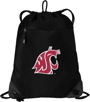 Washington State Drawstring Bag WSU Cougars Cinch Pack Backpack MESH & MICROFIBER