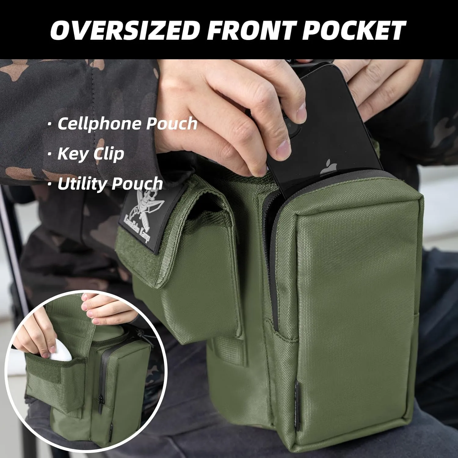 Water Bottle Holder Bag with Molle Strap - Water Bottle Carrier Pouch for Walking, Gym, Camping, Fishing, Hunting 32oz, 64oz, 128oz One Gallon Tactical Carrier Holder