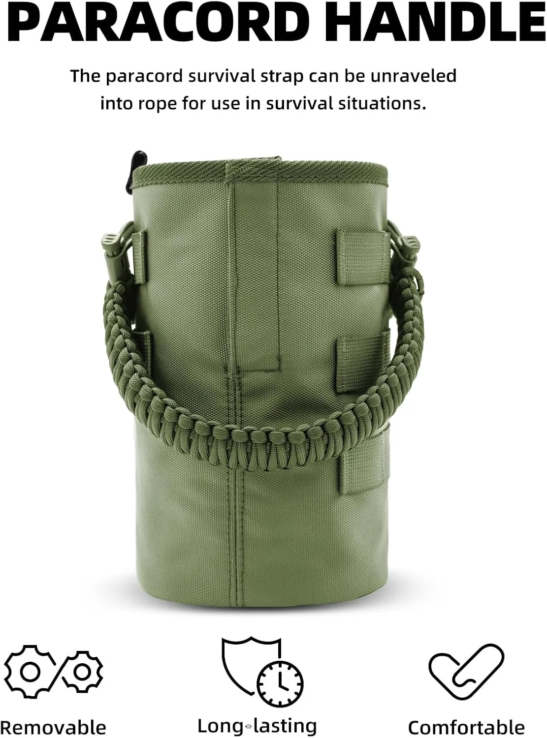 Water Bottle Holder Bag with Molle Strap - Water Bottle Carrier Pouch for Walking, Gym, Camping, Fishing, Hunting 32oz, 64oz, 128oz One Gallon Tactical Carrier Holder