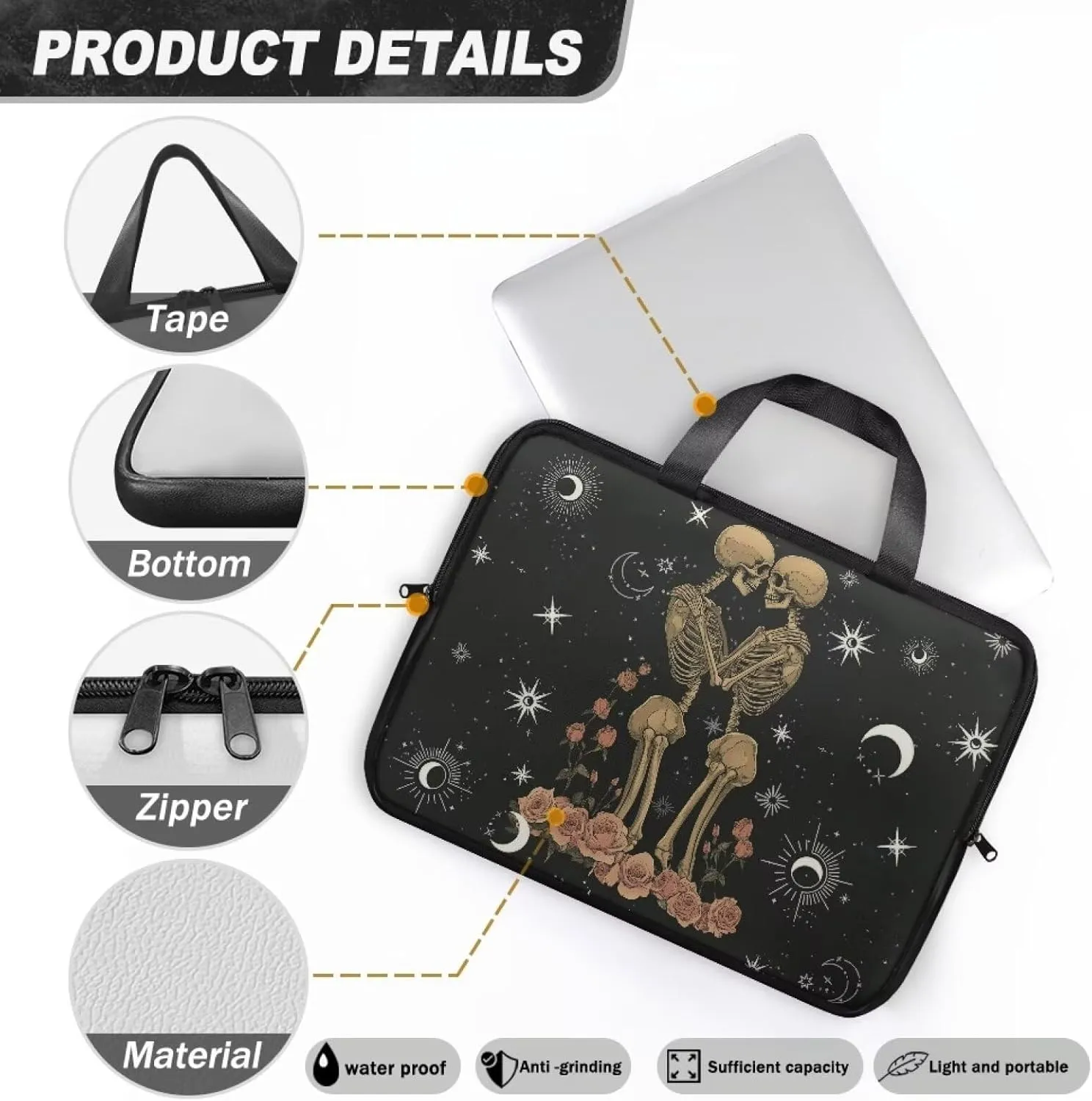 Water-Resistant Laptop Bag Leather Womens Laptop Carrying Case 10 12 13 15 17inch