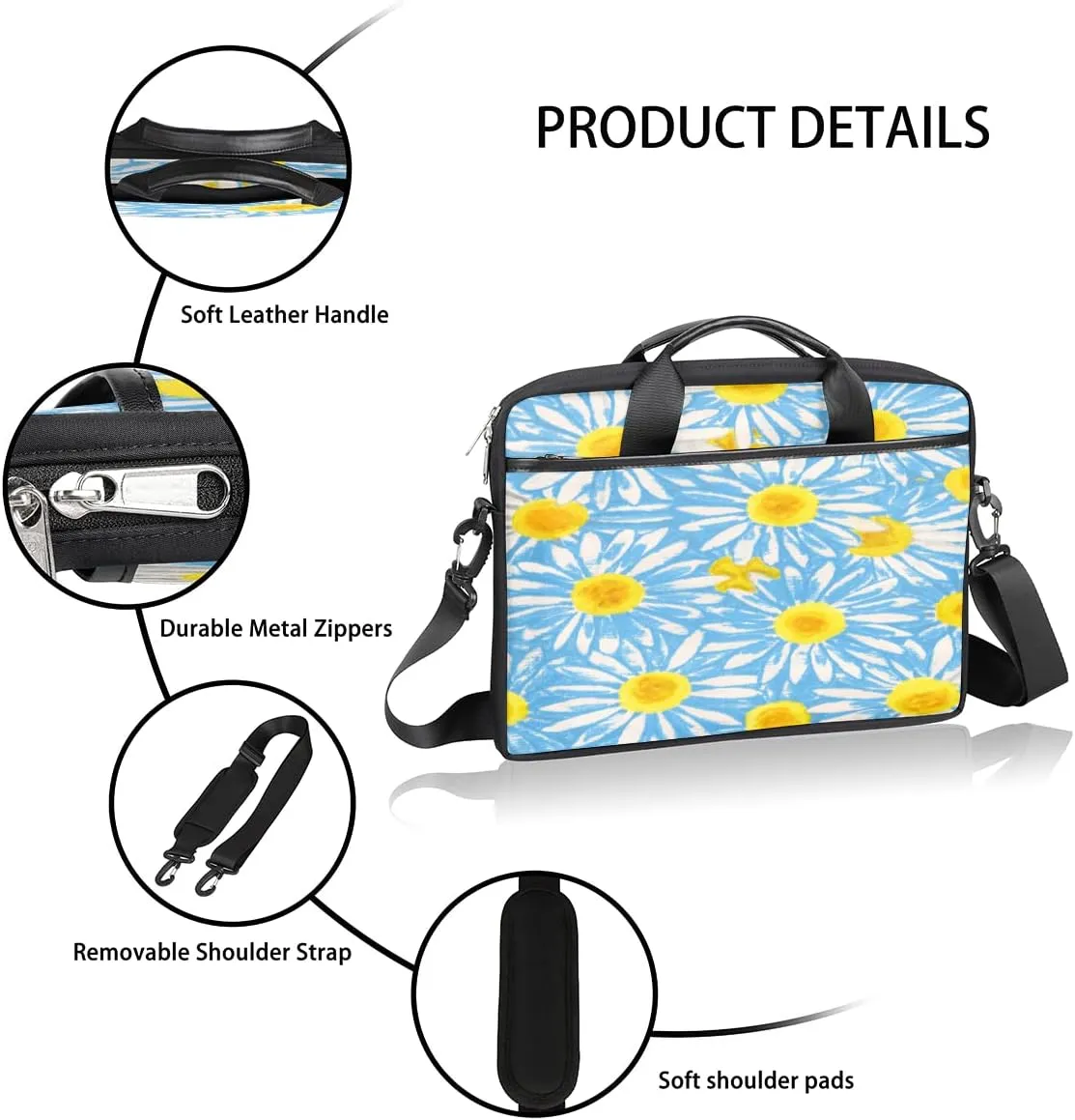 Watercolor Peacock Woman Laptop Shoulder Messenger Bag Waterproof Laptop Briefcase with Handle and Padded Strap Case Sleeve