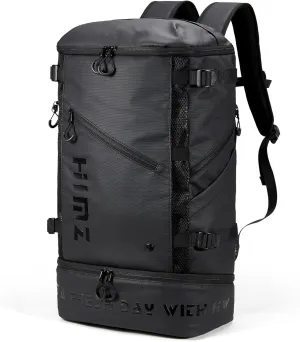 Waterproof Camping Backpack with Insulated Compartment for Work, Mens Gym Backpack for Sport, 17 inch Laptop Bag, Carry On Backpacks Cooler for Airplane Beach Travel, Black