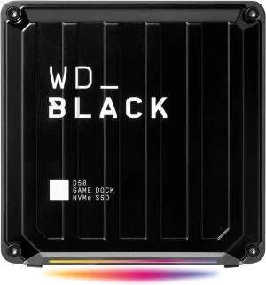 WD_BLACK 1TB D50 Game Dock NVMe SSD Solid State Drive, RGB with Thunderbolt 3 Connectivity, Up to 3,000 MB/s - WDBA3U0010BBK-NESN