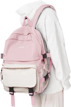 weradar Lightweight Backpacks For Middle School Teens Boys Girls,Students College Backpack,Cute High School Bags For Women Men,Simple Book bag(Pink)