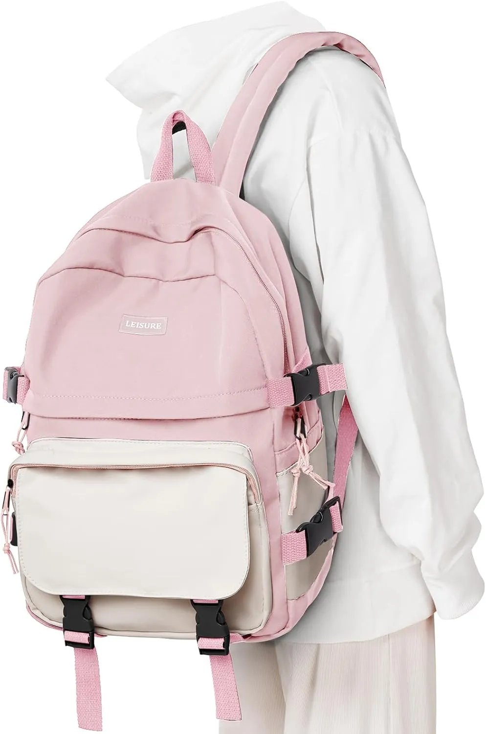 weradar Lightweight Backpacks For Middle School Teens Boys Girls,Students College Backpack,Cute High School Bags For Women Men,Simple Book bag(Pink)