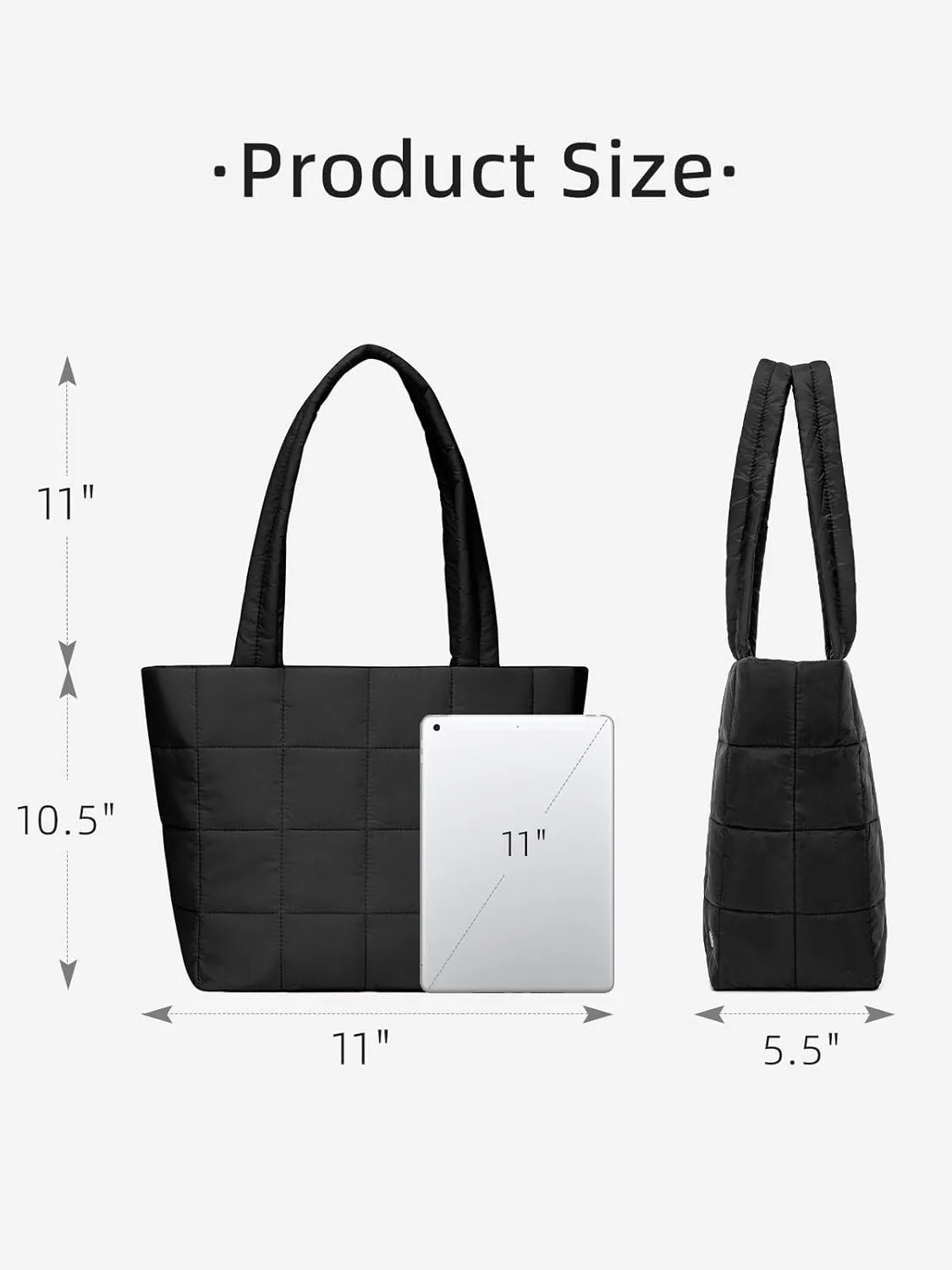 WESTBRONCO Puffer Tote Bags for Women Puffy Quilted Purse Nylon Shoulder Bag and Handbags with Laptop Compartment