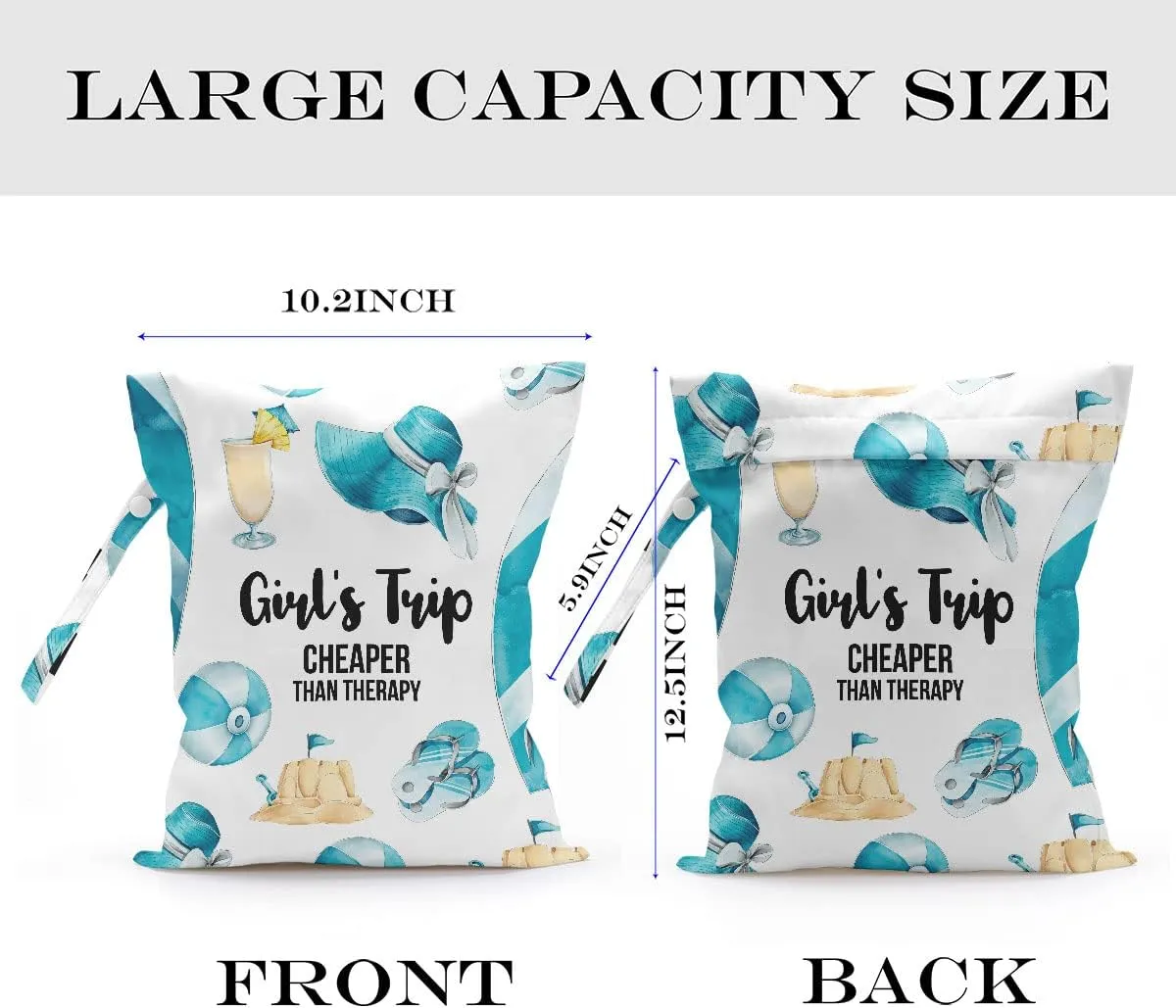Wet Bag, Wet Dry Bag, Wet Bag for Swimsuit, Travel, Beach, Pool, Diapers, Dirty Yoga Gym Clothes, Toiletries, Makeup Bag, Waterproof Reusable Beach Bag Ocean Starfish Decor, 2 Pcs Set.