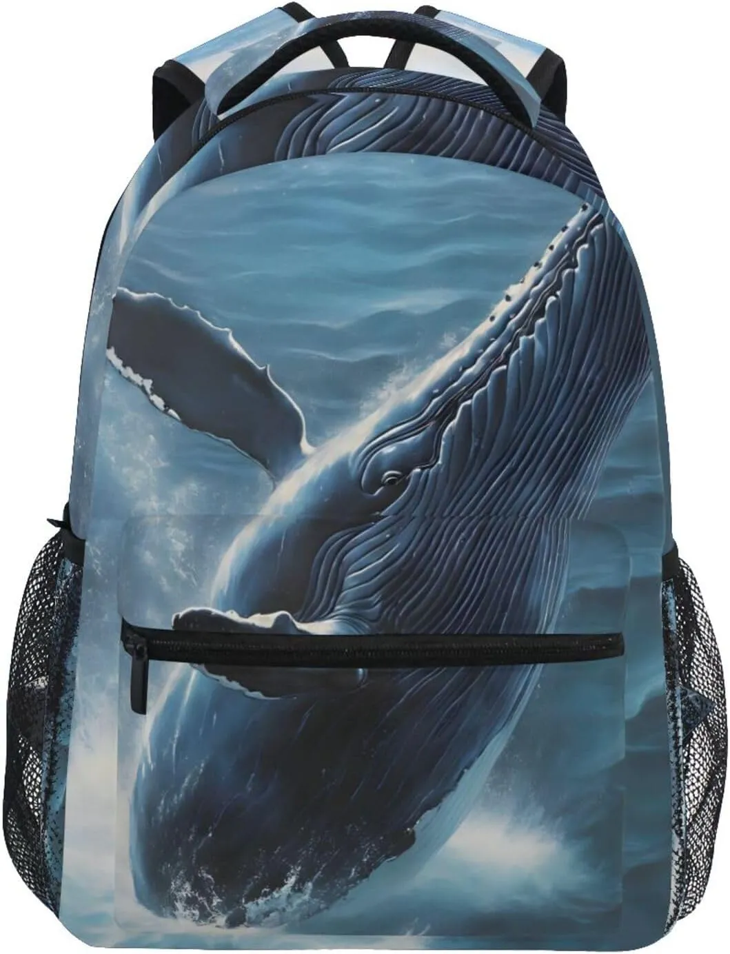 Whale Jump Backpack 3rd 4th 5th Grade School Bookbag Travel Laptop Daypack Bag Purse for Boys Girls Teens