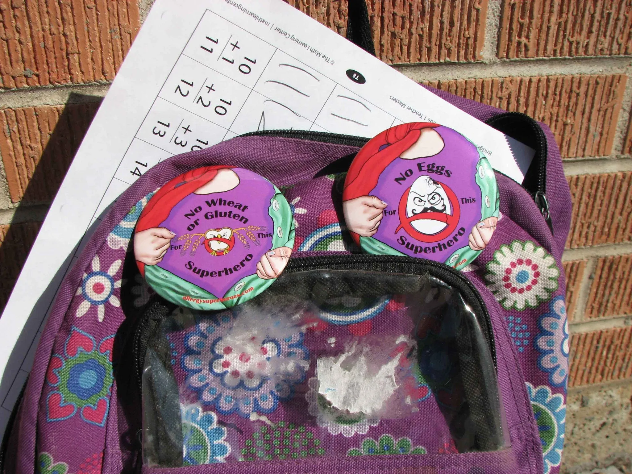 Wheat/Gluten Allergy Superhero Girl Button
