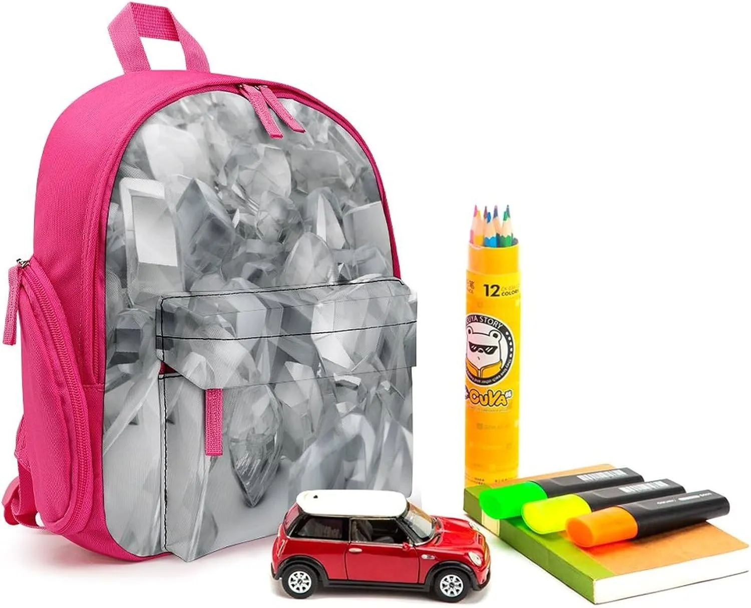 White And Silver Gray Travel Backpack Casual Bag Lightweight Hiking Backpacks for Business, Travelling, Hiking
