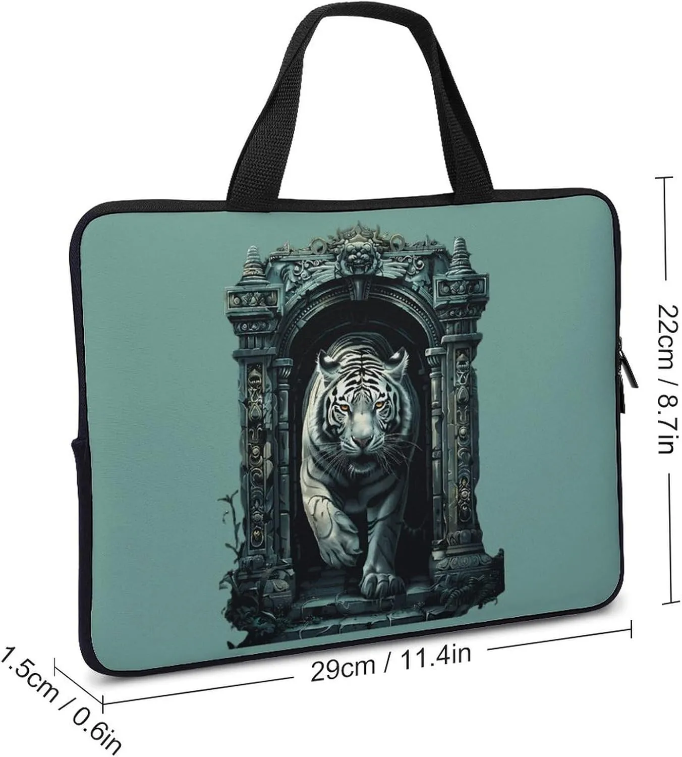 White Tiger Architecture Laptop Sleeve Bag Printed Protective Laptop Case Briefcase Handbag for 10/12/13/15/17 Inch
