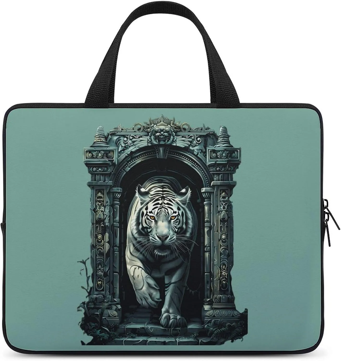 White Tiger Architecture Laptop Sleeve Bag Printed Protective Laptop Case Briefcase Handbag for 10/12/13/15/17 Inch
