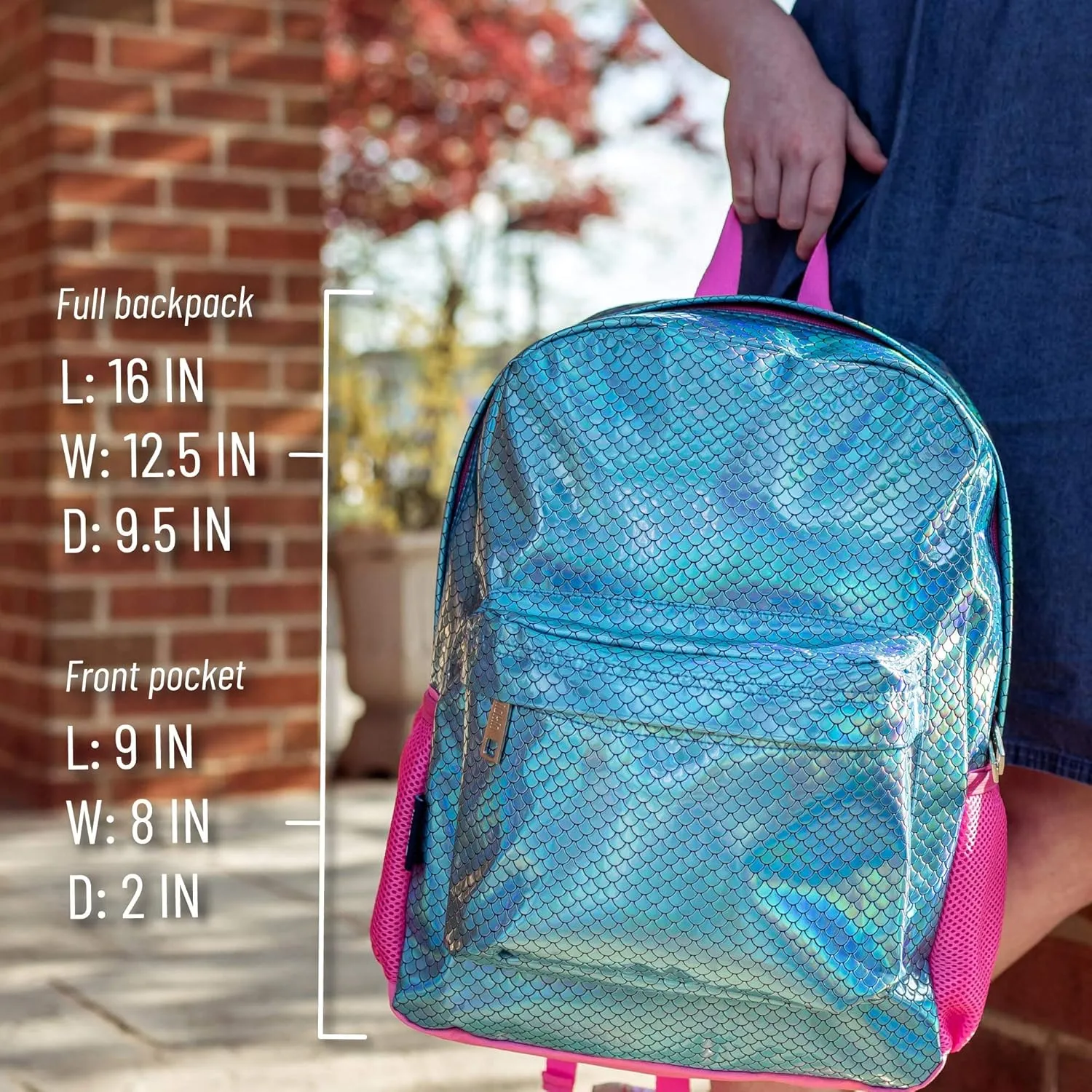 Wildkin 16-inch Kids Backpack – Durable, Padded & Spacious School Bag for Boys & Girls - Mermaid Scales