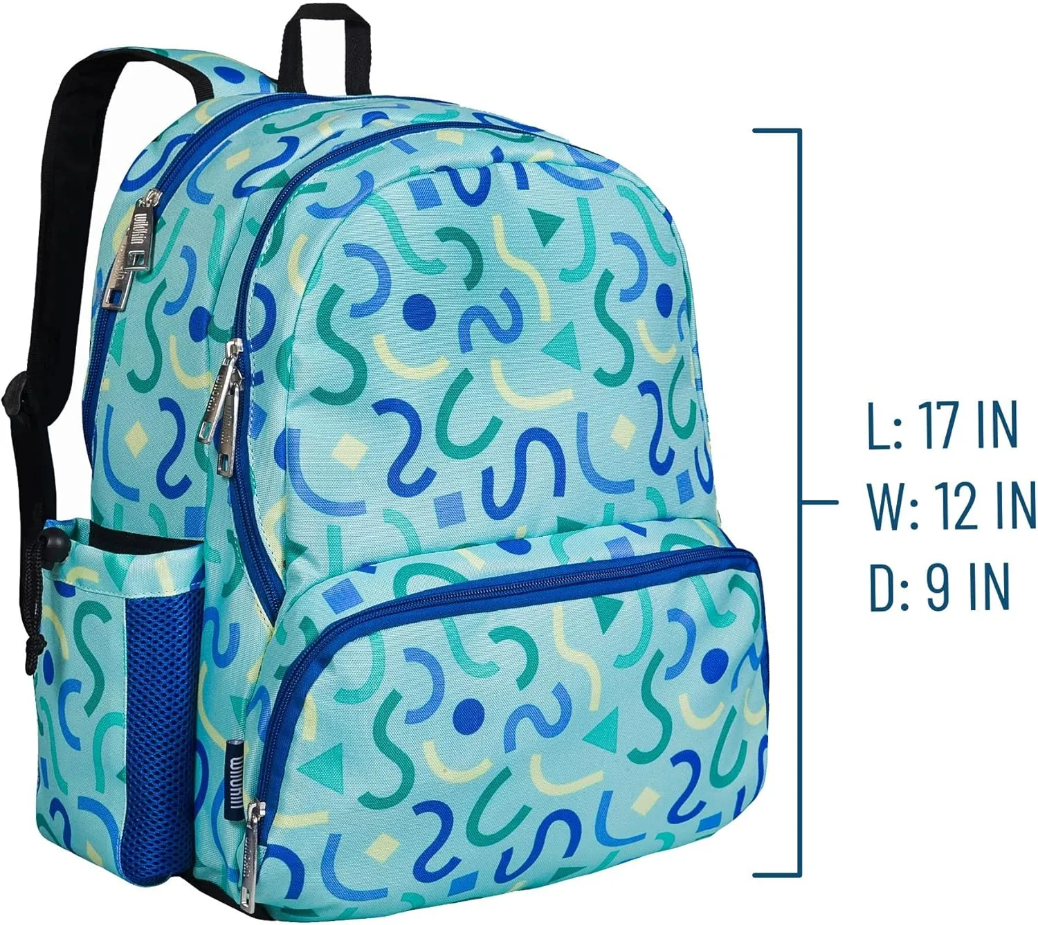 Wildkin 17-inch Kids Backpack – Durable, Lightweight School Bag for Boys & Girls - Confetti Blue