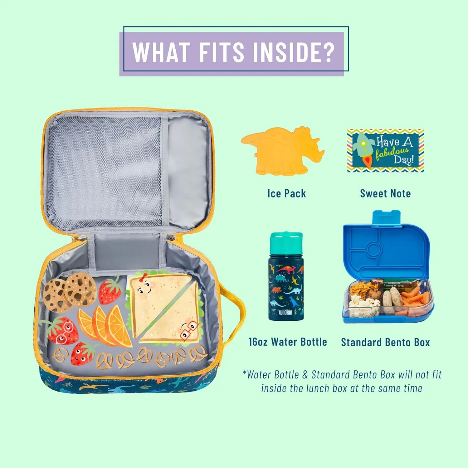 Wildkin ECO rPET Insulated Original Lunch Bag – Durable, Stylish, Ideal for School & Travel - Jurassic Dinosaurs