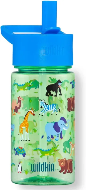 Wildkin Kids 16 Oz Water Bottle – BPA-Free Tritan, Leak-Proof Lid, Durable & Easy to Clean - Wild Animals