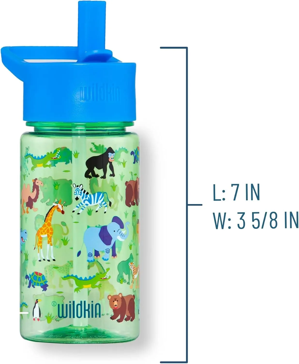Wildkin Kids 16 Oz Water Bottle – BPA-Free Tritan, Leak-Proof Lid, Durable & Easy to Clean - Wild Animals