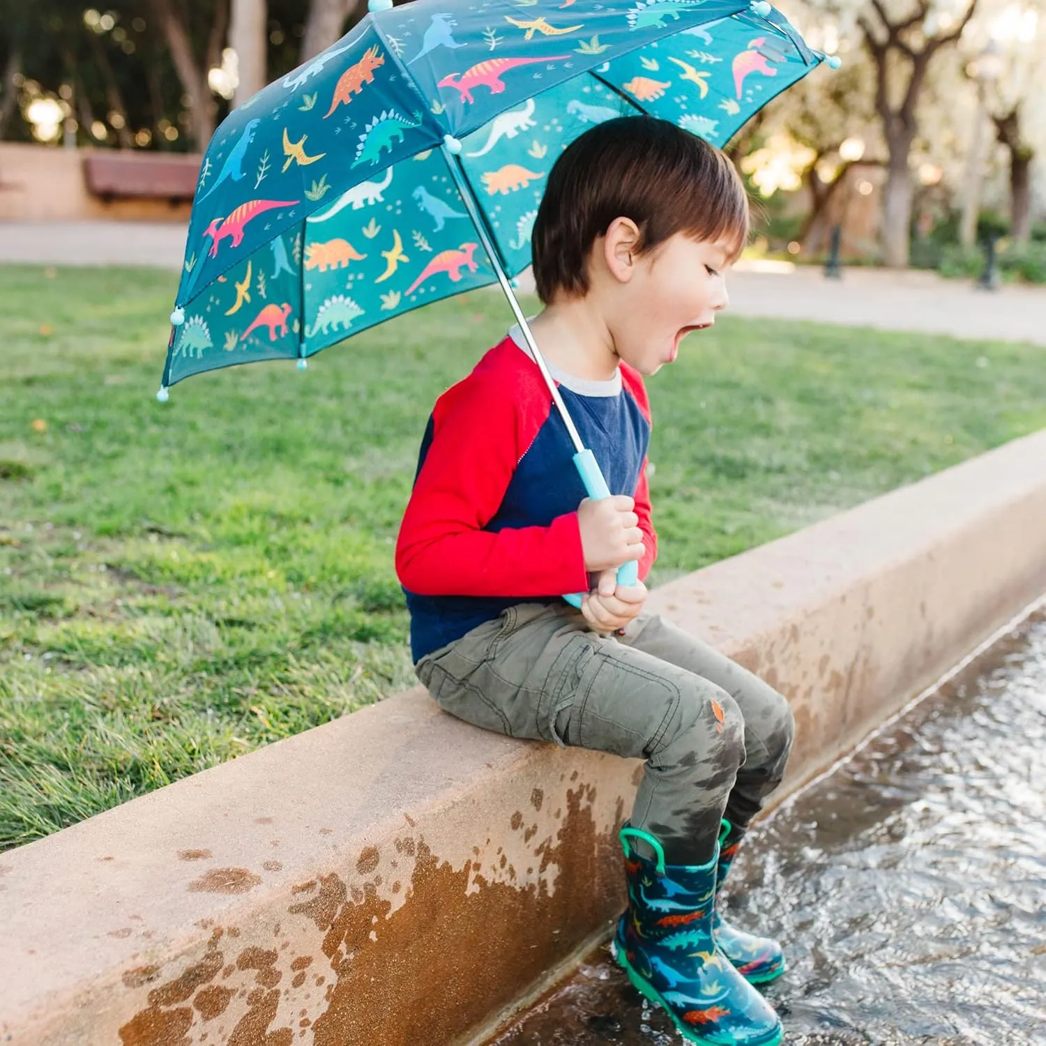 Wildkin Kids Umbrella – Rainproof Canopy, Curved Handle, Easy Hanging Design