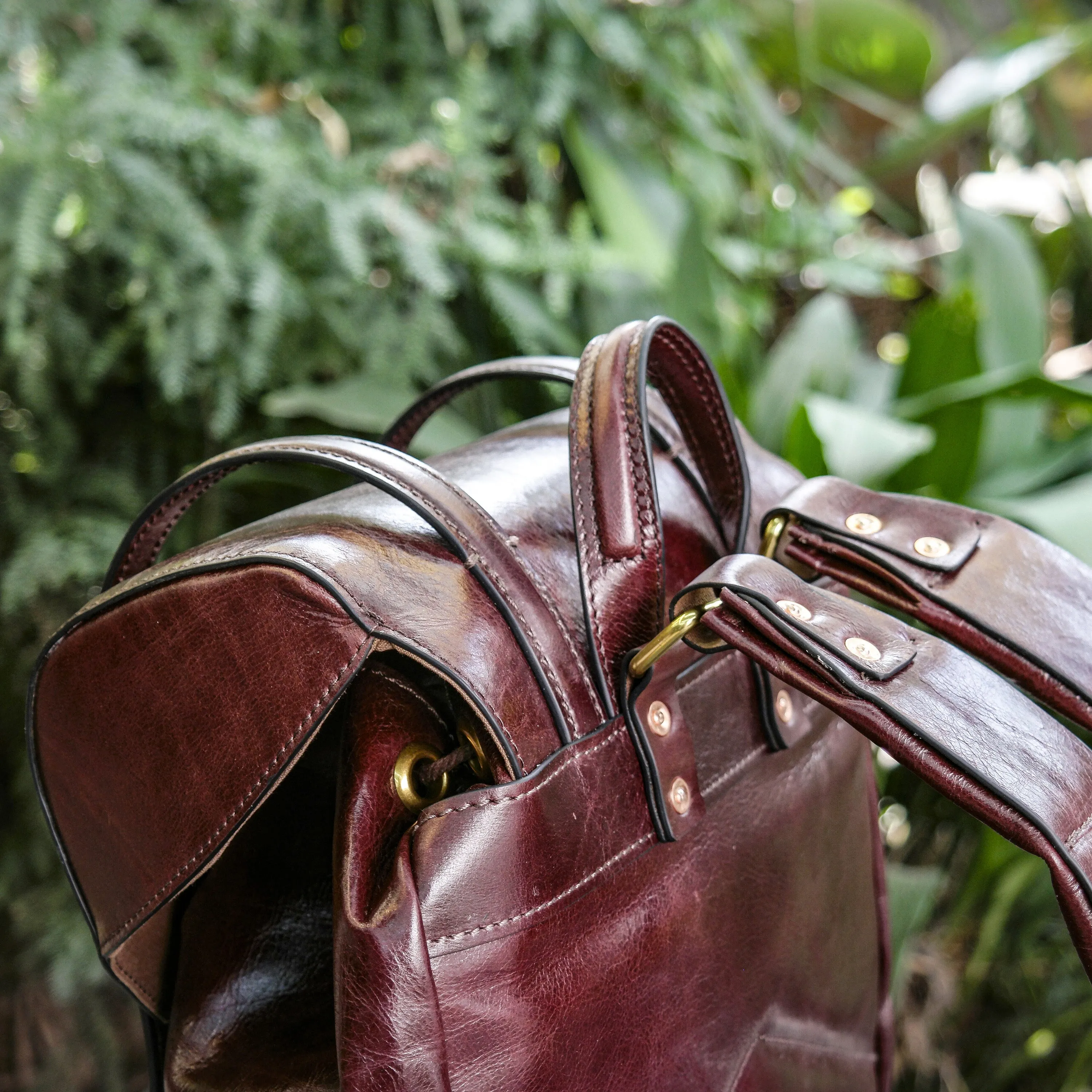 Wine red cowhide handmade backpack/commuting backpack/casual fashion backpack