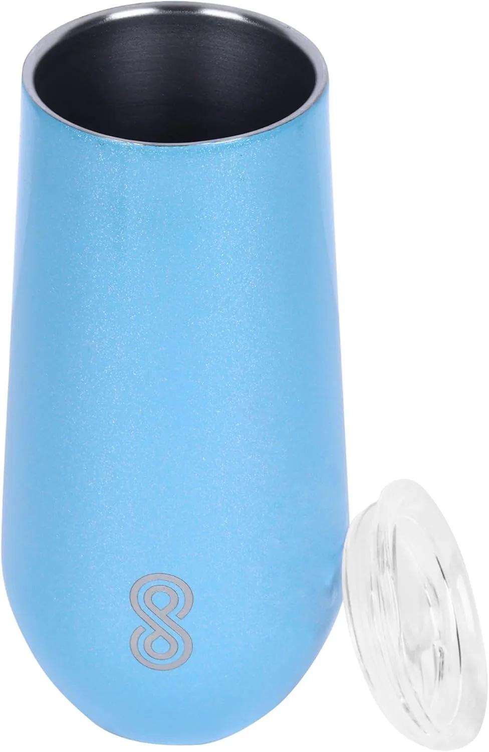 Wine Tumbler 6 Oz with Lid, Stemless Wine Tumbler, Double Wall & Vacuum Insulated | Stainless Steel Travel Tumbler for Cold & Hot Drinks, Pack of 1 (Light Blue)