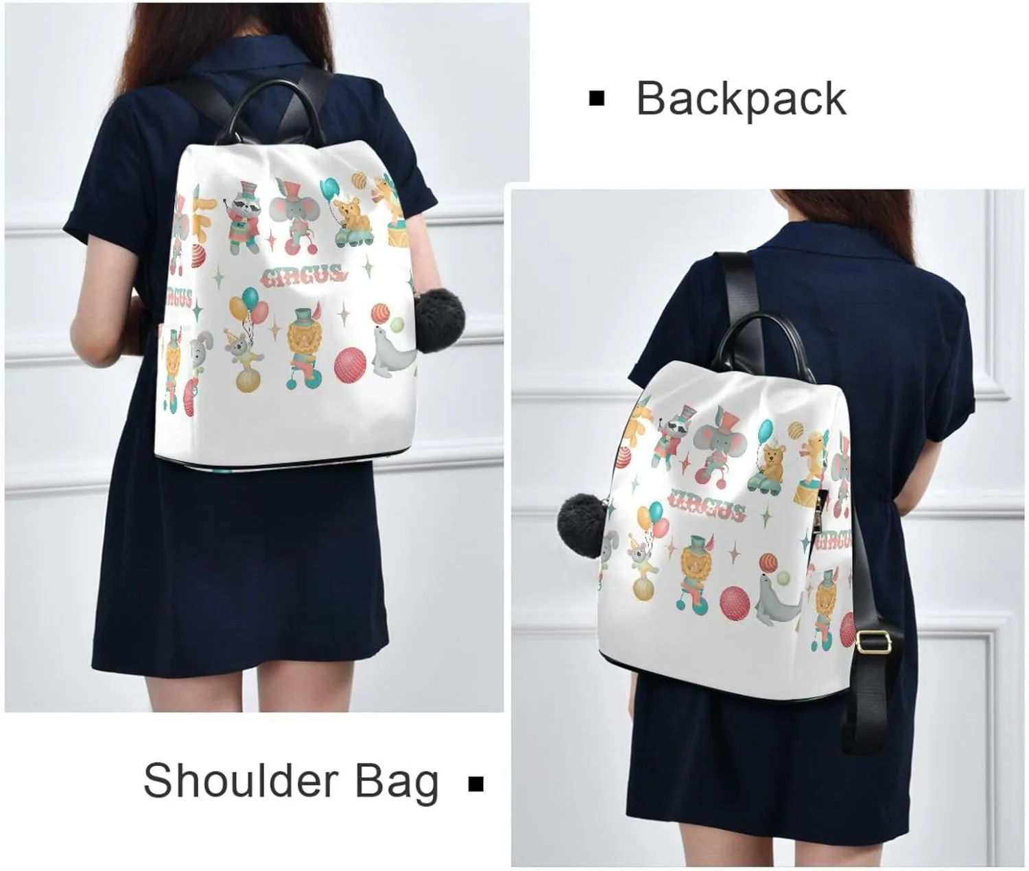 Women Backpack Daypack Casual Shoulder Bag Vintage Anti-theft Travel Backpack Pattern 4