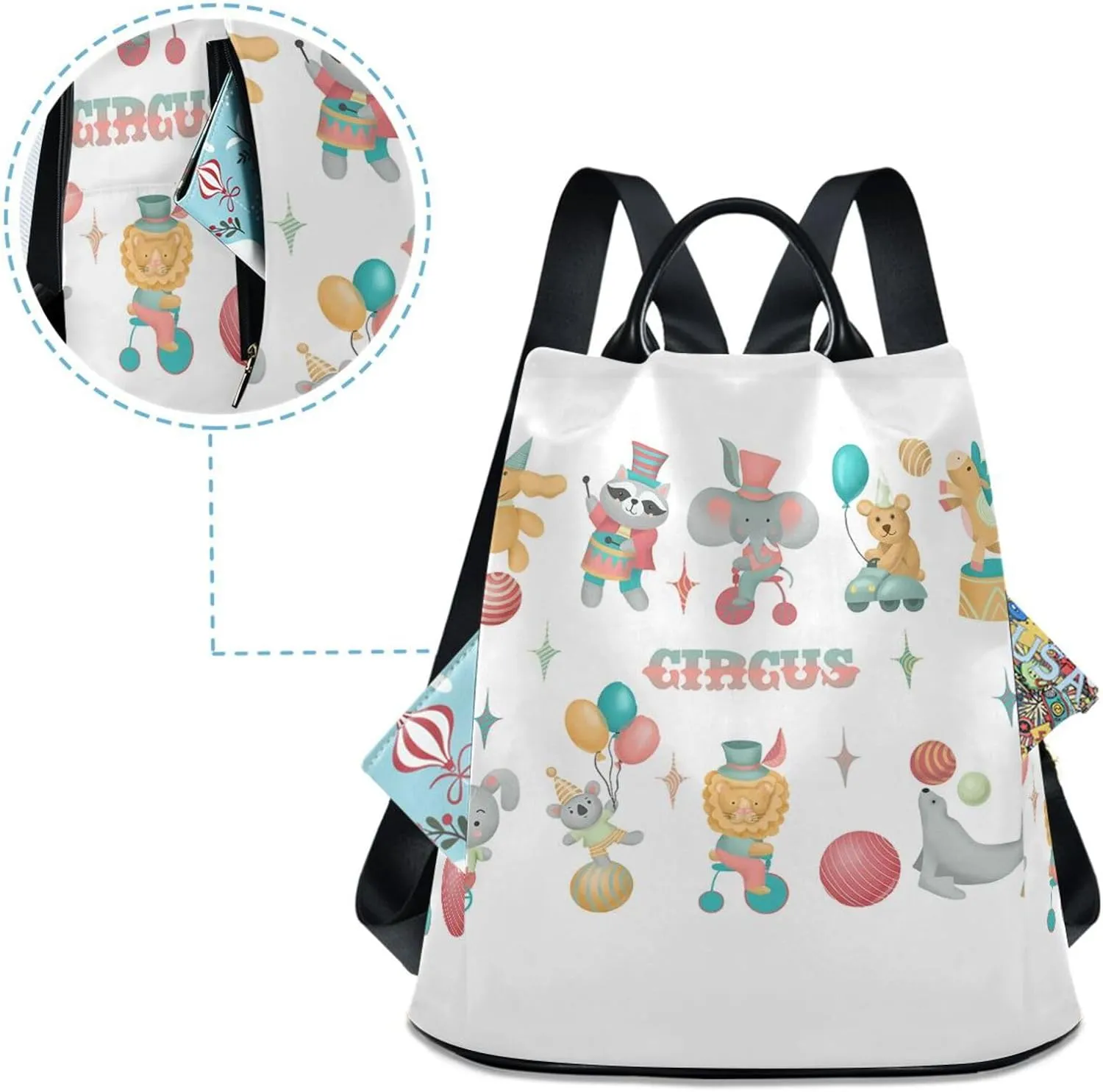 Women Backpack Daypack Casual Shoulder Bag Vintage Anti-theft Travel Backpack Pattern 4