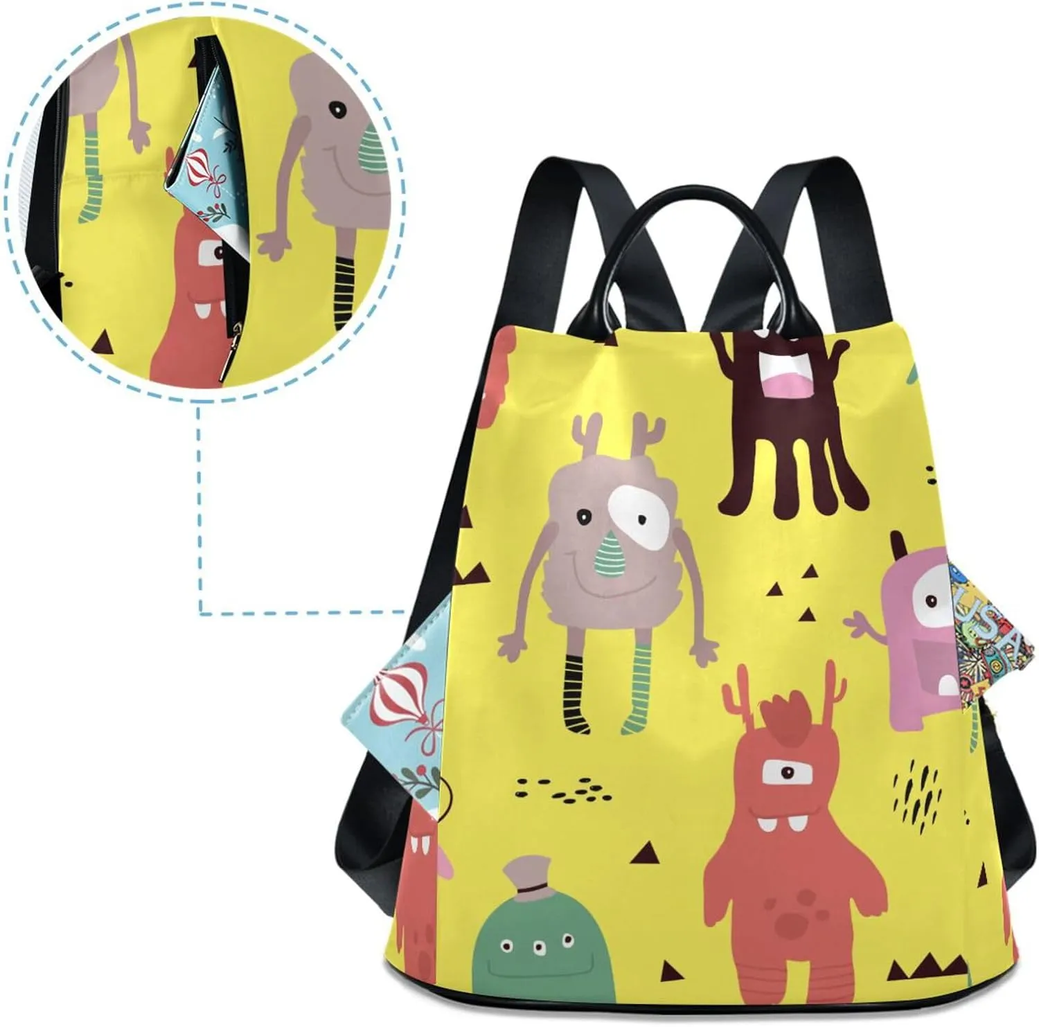 Women Backpack Daypack Casual Shoulder Bag Vintage Anti-theft Travel Backpack Pattern 9