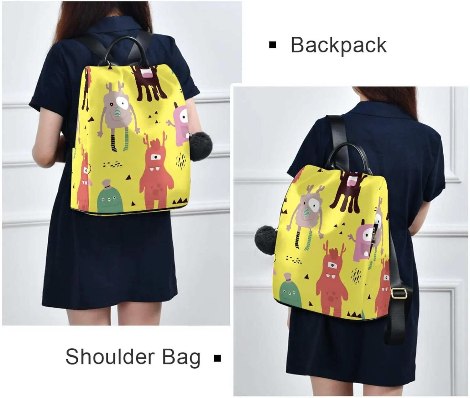 Women Backpack Daypack Casual Shoulder Bag Vintage Anti-theft Travel Backpack Pattern 9