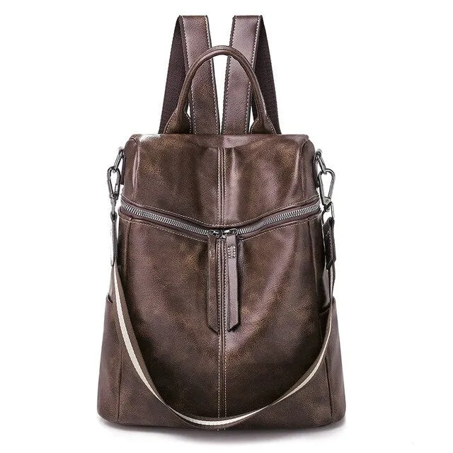 Women Backpack Female High Quality Leather School Bags
