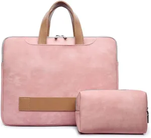 Women Laptop Bag PU Leather Notebook Case Carrying Briefcase Men Handbags Shoulder Sleeve Bag