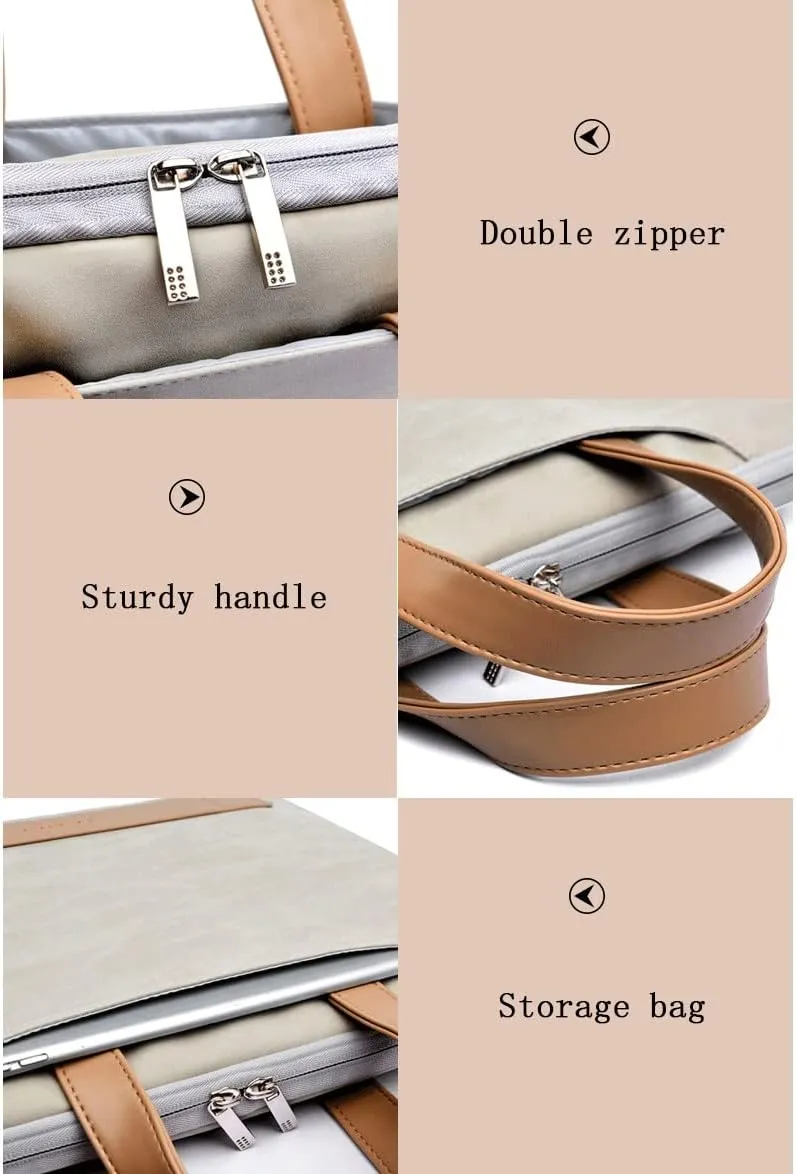 Women Laptop Bag PU Leather Notebook Case Carrying Briefcase Men Handbags Shoulder Sleeve Bag