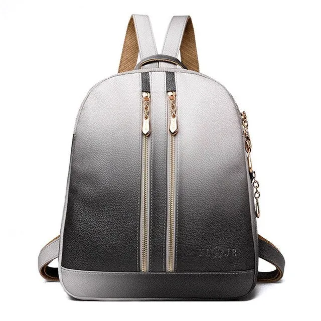 Women Leather Backpacks For Girls  School Backpack Female Travel Shoulder Bag