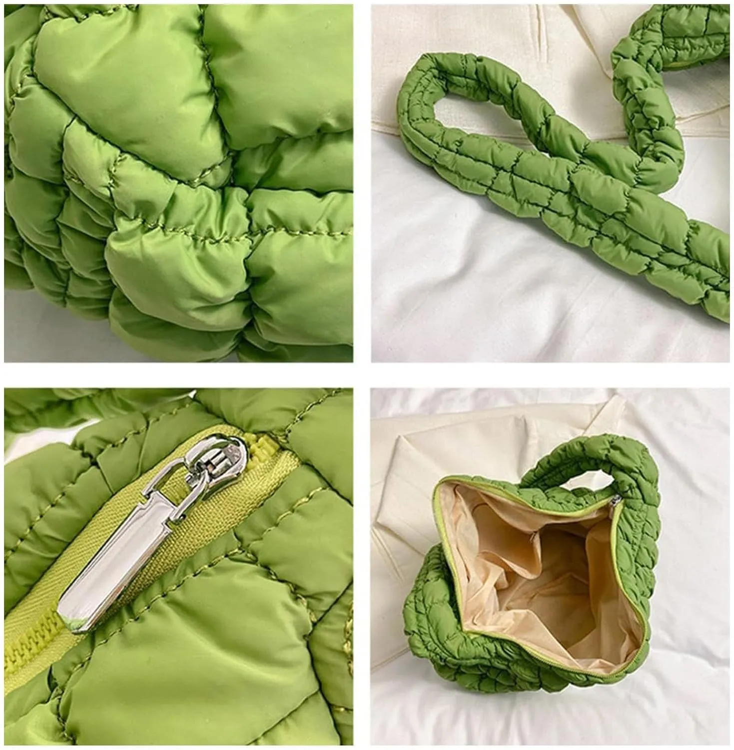 Women Puffer Tote Bag Large Quilted Tote Bag Quilted Carryall Bag Soft Puffy Crossbody Bag Hobo Handbags Puff Purse